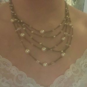 pearl & Swarovski crystal necklace